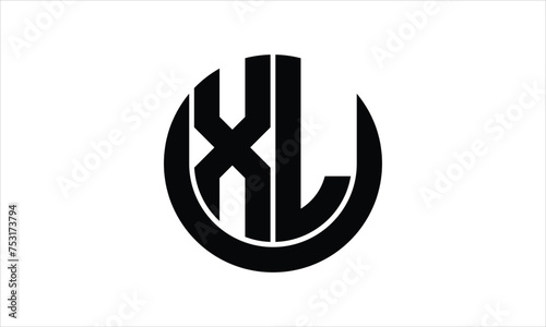 XL initial letter circle icon gaming logo design vector template. batman logo, sports logo, monogram, polygon, war game, symbol, playing logo, abstract, fighting, typography, icon, minimal, wings logo