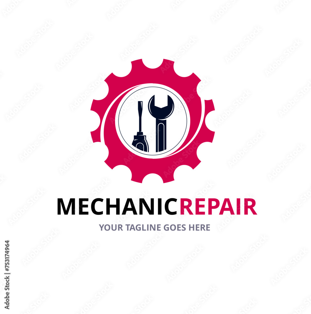 Mechanic logo repair vector