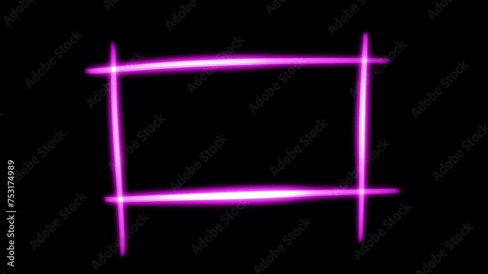Hand drawn neon signs of heart, frame and zigzag animation. Hand drawn neon signs of heart, frame and zigzag animation.