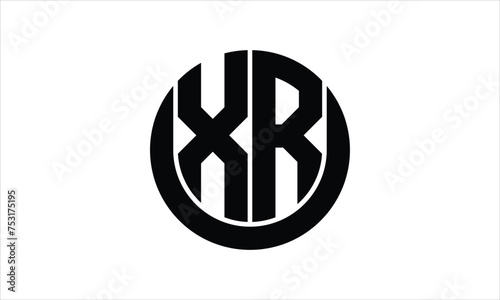 XR initial letter circle icon gaming logo design vector template. batman logo, sports logo, monogram, polygon, war game, symbol, playing logo, abstract, fighting, typography, icon, minimal, wings logo