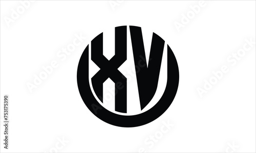 XV initial letter circle icon gaming logo design vector template. batman logo, sports logo, monogram, polygon, war game, symbol, playing logo, abstract, fighting, typography, icon, minimal, wings logo