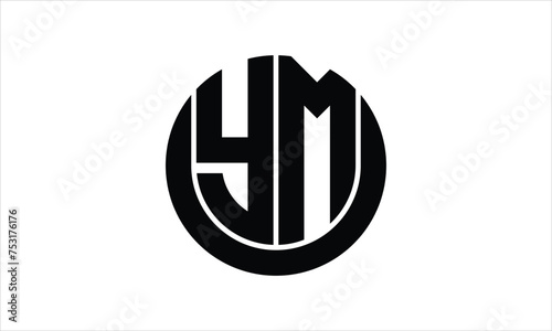 YM initial letter circle icon gaming logo design vector template. batman logo, sports logo, monogram, polygon, war game, symbol, playing logo, abstract, fighting, typography, icon, minimal, wings logo