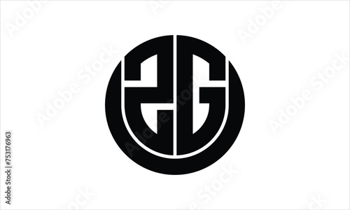 ZG initial letter circle icon gaming logo design vector template. batman logo, sports logo, monogram, polygon, war game, symbol, playing logo, abstract, fighting, typography, icon, minimal, wings logo