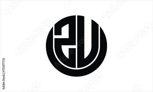 ZU initial letter circle icon gaming logo design vector template. batman logo, sports logo, monogram, polygon, war game, symbol, playing logo, abstract, fighting, typography, icon, minimal, wings logo