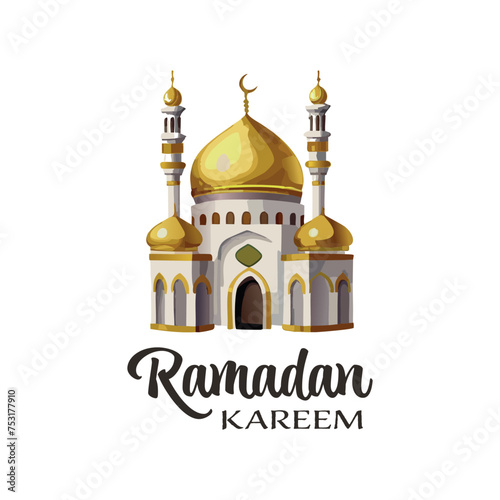 Ramadan Kareem vector illustration. Ramadan Kareem mosque