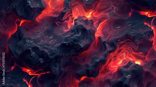 Dark black background with red glowing pattern created with Generative AI