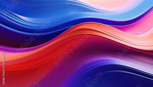 Abstract vibrant colors wavy flow 3d rendered