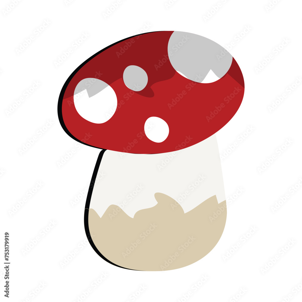 Mushroom flat design cartoon different mushrooms vector illustration, wild mushroom symbol signs, Amanita poisonous. Eps 10 Mushroom flat design cartoon different mushrooms vector illustration, wild mushroom symbol signs, Amanita poisonous. Eps 10