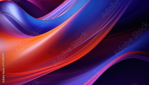 Abstract vibrant colors wavy flow 3d rendered