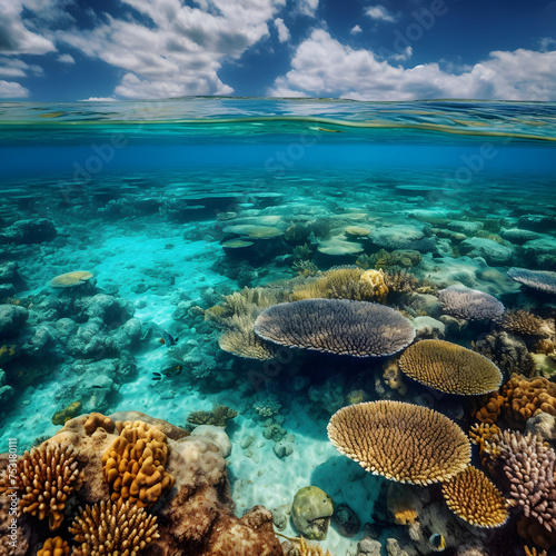 coral reef and blue sea © Emiliano