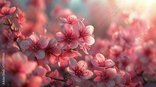 Pink Flowers Adorning Tree Branches