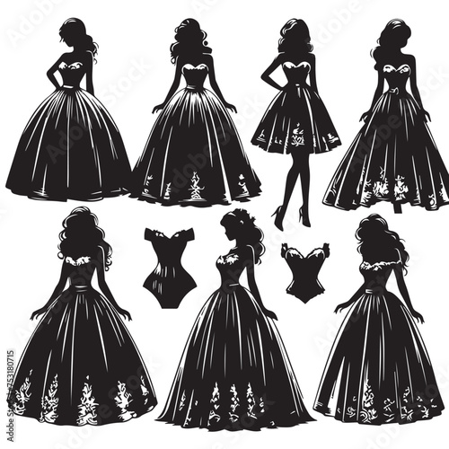 SKIRT SILHOUETTE ,WEDDING DRESS