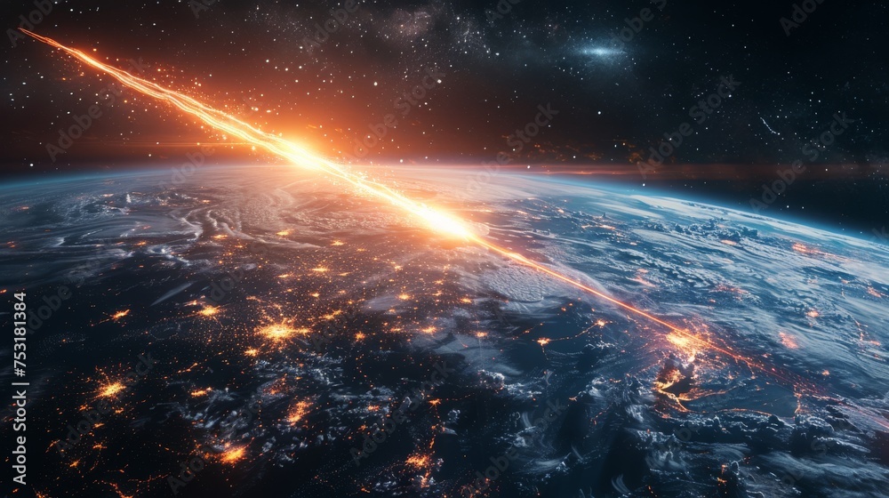 Space Rocket Drifting in Space
