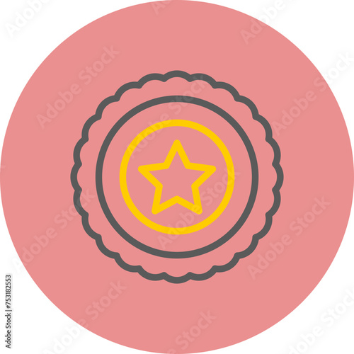 Badge Line Two Color Circle