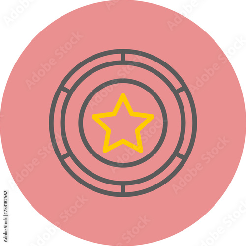 Badge Line Two Color Circle