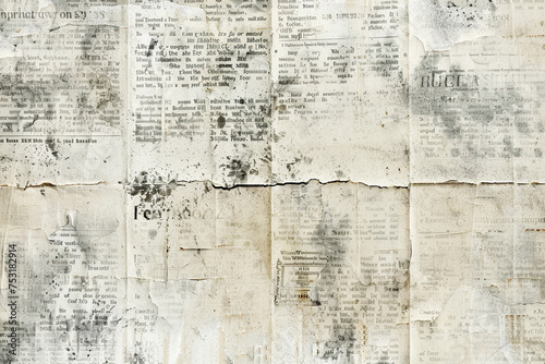 Newspaper paper grunge aged newsprint pattern background