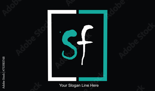 Alphabet letters monogram icon logo of SF