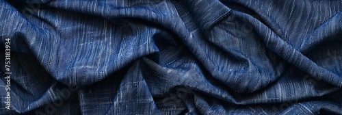 The intricate texture of blue denim fabric, capturing the essence of classic style in a timeless backdrop