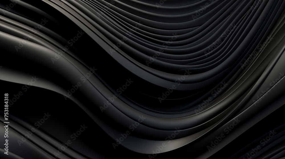 A macro image showcases black stripes intertwined to create a three-dimensional effect, presenting an abstract background rich in texture and depth. A macro image showcases black stripes intertwined to create a three-dimensional effect, presenting an abstract background rich in texture and depth.