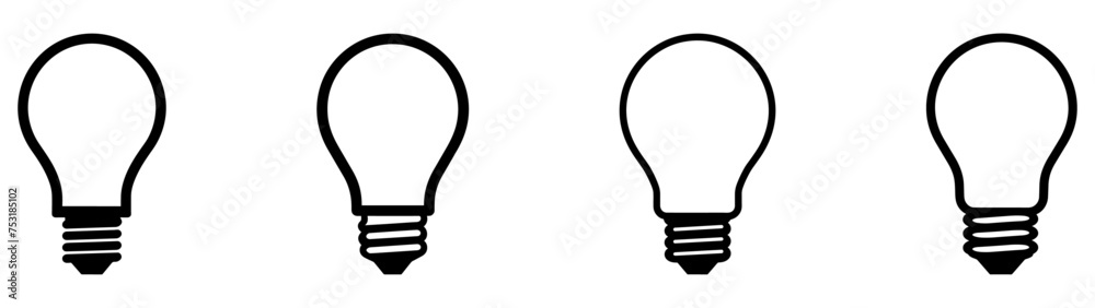 Light Bulb icon set, Idea icon symbol EPS 10 vector Light Bulb icon set, Idea icon symbol EPS 10 vector