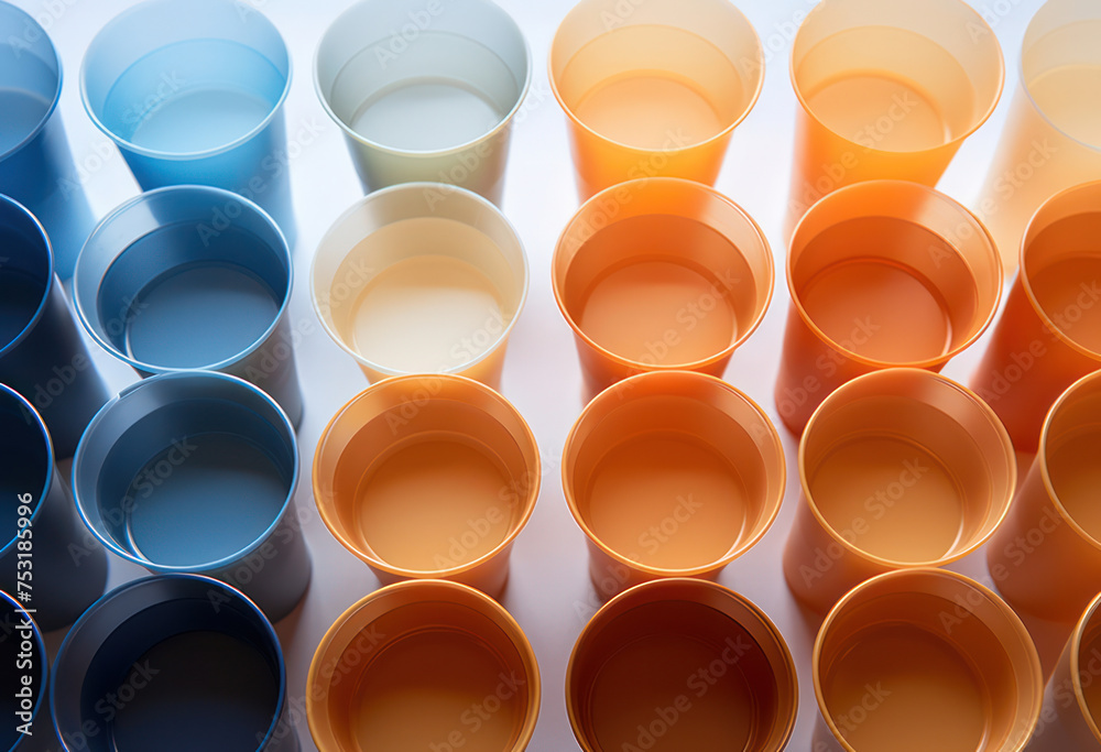 Vibrant Colours: A Celebration of Red, White, and Blue - Cups on a Modern Abstract Background Vibrant Colours: A Celebration of Red, White, and Blue - Cups on a Modern Abstract Background