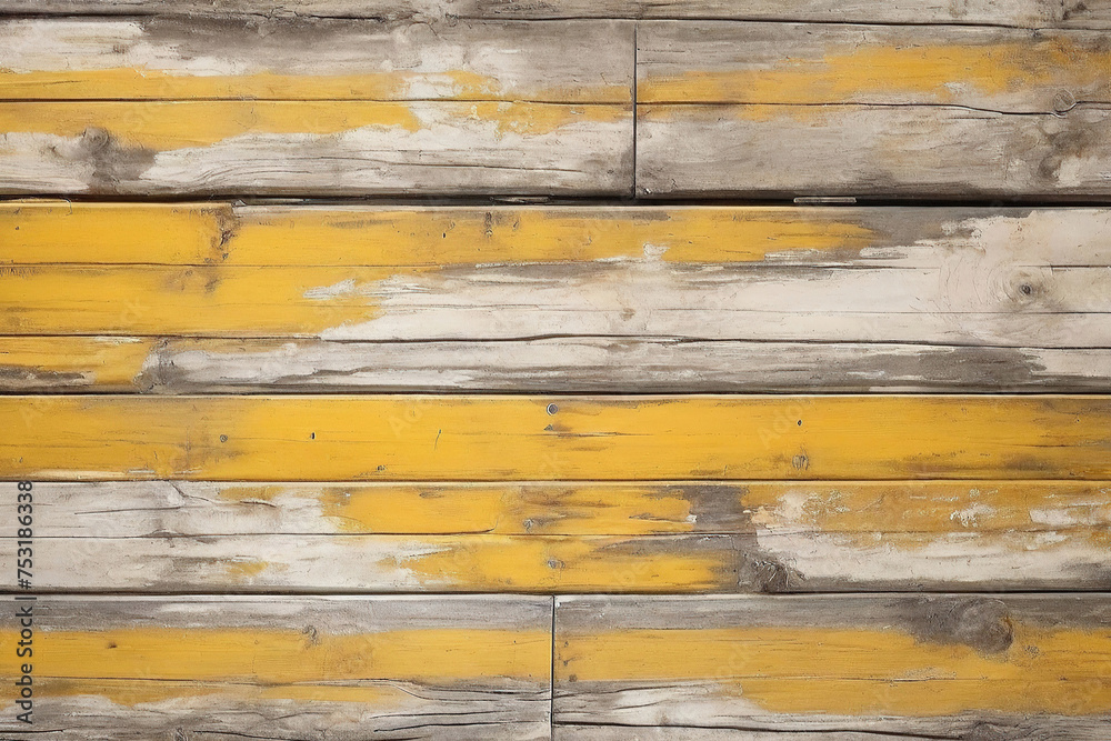 Obraz premium yellow and white and brown and old and dirty wood wall wooden plank board texture background outdoor