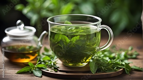 cup of tea with mint,cup of green tea