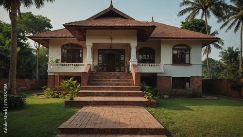 Vintage Style Kerala Home Entrance