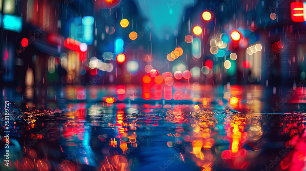 custom made wallpaper toronto digitalBlurred neon lights background. Neon city lights in bokeh style. Futuristic backdrop.