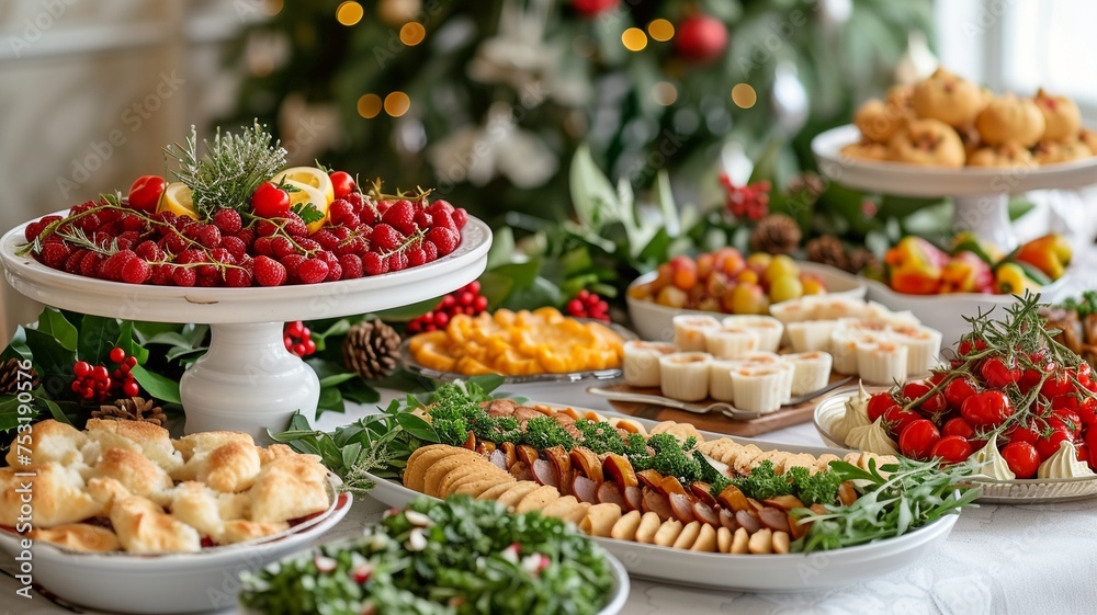 Decorative, lavish buffet