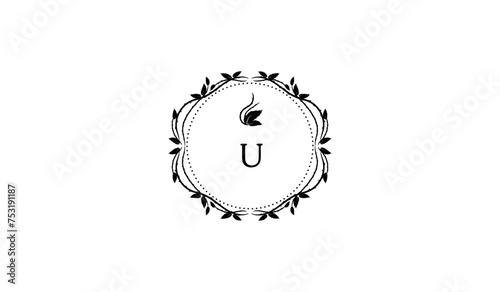 Clock Isolated on White Alphabetical Logo