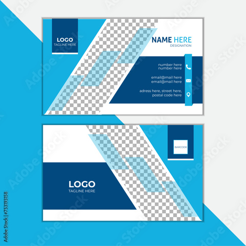  Stylish professional business card design, Elegant business template, front and back visiting card
