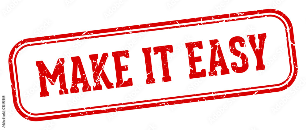 make it easy stamp. make it easy rectangular stamp on white background make it easy stamp. make it easy rectangular stamp on white background