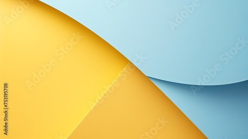 An abstract colored paper texture background presents minimal geometric shapes and lines in light blue, navy, red, and yellow colors, offering a visually dynamic composition.