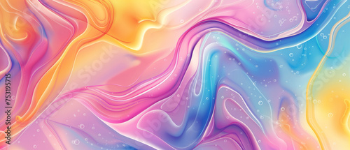 Arte colorida abstrata de ondas e curvas - Papel de parede