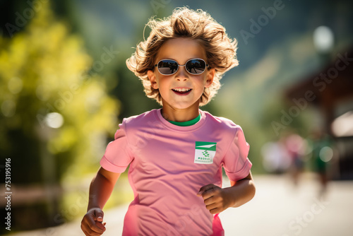 Boys Running on Race Track