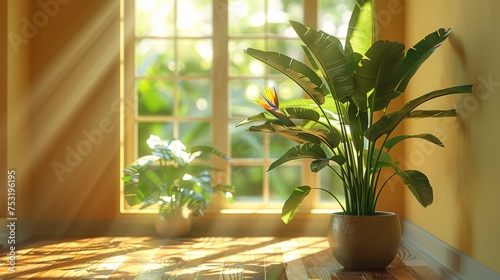 Potted Plant on Wooden Table