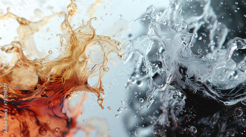 Splashing water, foaming and roaring