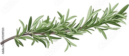 Monochrome 2d illustration of rosemary herb for kitchen decor