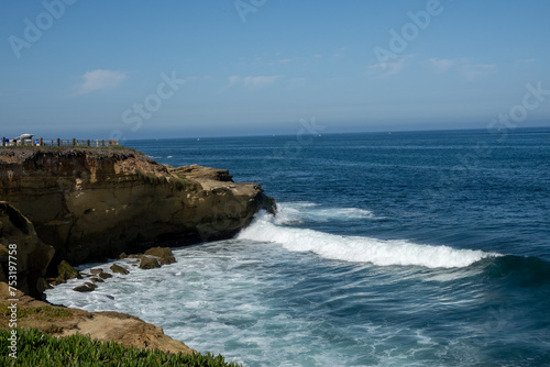 cliff with pacific ocean waves