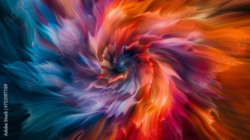 Abstract swirling colors texture. Artistic digital painting design for poster, wallpaper, and background. Dynamic color flow concept