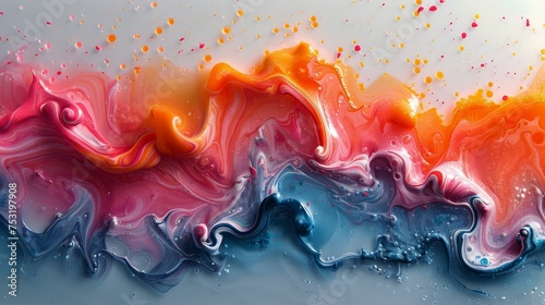 Colorful Liquid Substance Abstract Painting
