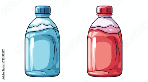 Plastic bottle detergent for dishwashing liquid clea photo