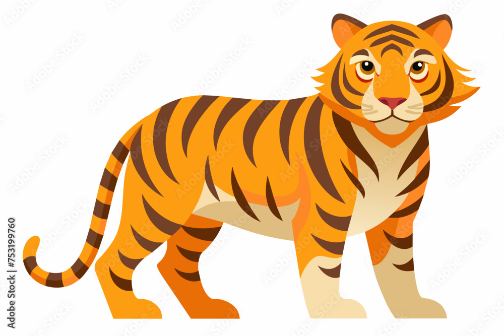 Tiger Vector Illustration on a Clean Background