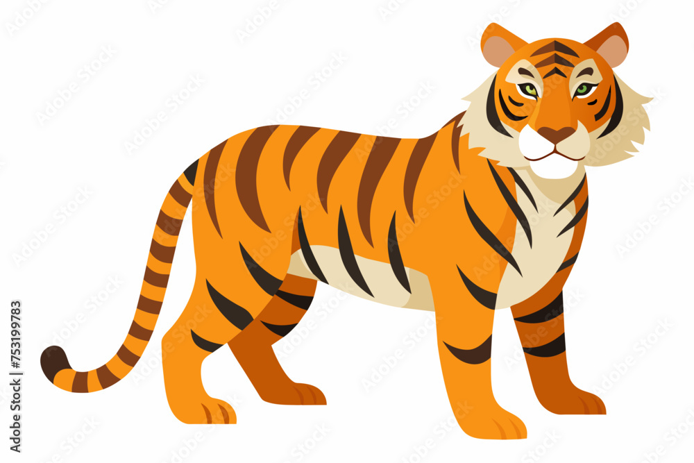 Tiger Vector Illustration on a Clean Background