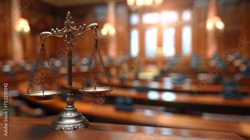 Legal Scene: Antitrust Law with Blurred Background for Presentation Generative AI photo