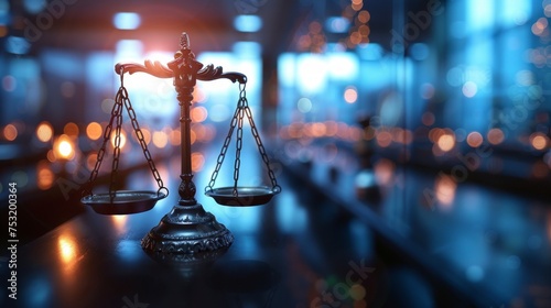 Legal Scene: Antitrust Law with Blurred Background for Presentation Generative AI photo
