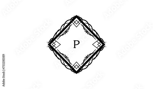 Black and White icon Alphabetical Logo