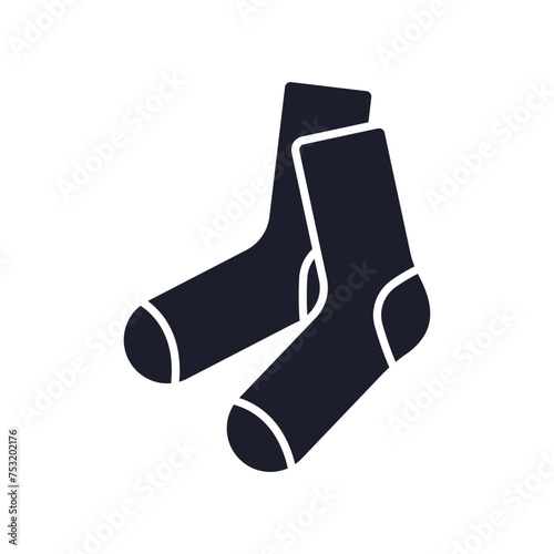 Socks icon. Silhouette. Front side view. Vector simple flat graphic illustration. Isolated object on a white background. Isolate.