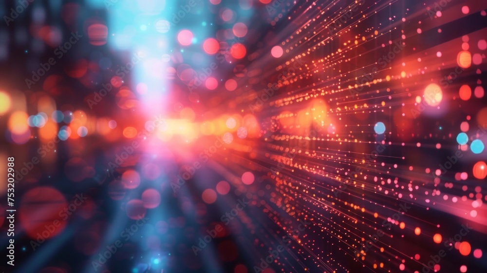 Obraz premium Blurred Digital Media Scene for Presentation Slide Generative AI